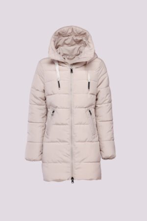 CAPPOTTO piumino lungo con cordino sul cappuccio