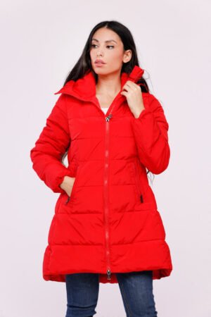 CAPPOTTO piumino lungo con cordino sul cappuccio