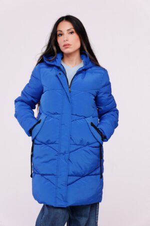 CAPPOTTO piumino lungo con corde sulle tasche