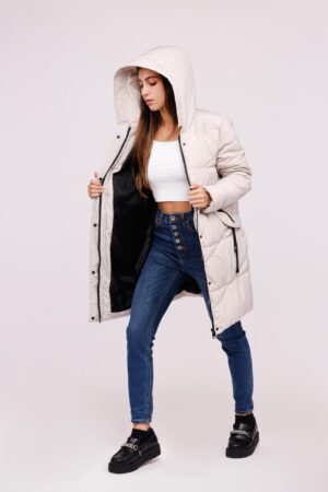 CAPPOTTO piumino lungo con corde sulle tasche ONEWORLD HYBRID