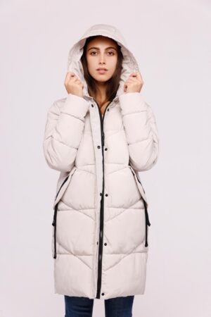 CAPPOTTO piumino lungo con corde sulle tasche