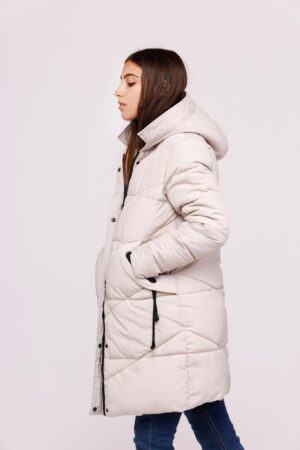 CAPPOTTO piumino lungo con corde sulle tasche