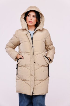 CAPPOTTO piumino lungo con corde sulle tasche