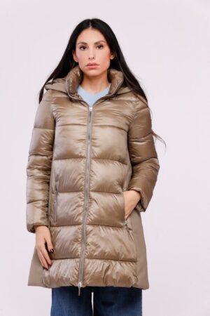 CAPPOTTO piumino lungo doppio tessuto