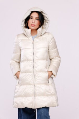 CAPPOTTO piumino lungo doppio tessuto