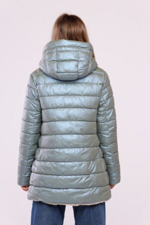 CAPPOTTO piumino lungo con nastro di chiusura sul cappuccio