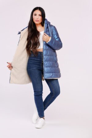 CAPPOTTO piumino lungo con nastro di chiusura sul cappuccio ONEWORLD HYBRID