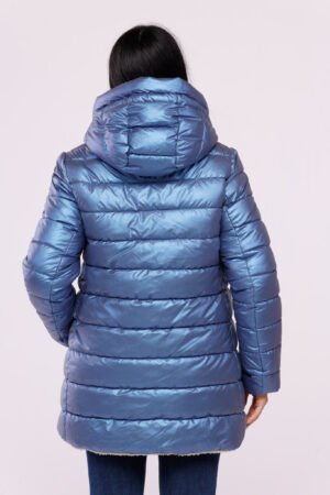 CAPPOTTO piumino lungo con nastro di chiusura sul cappuccio