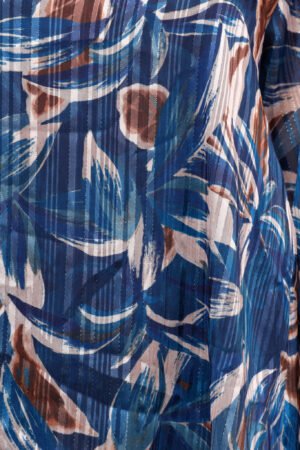 BLUSA fantasia di fiori a girocollo con maniche a sbuffo