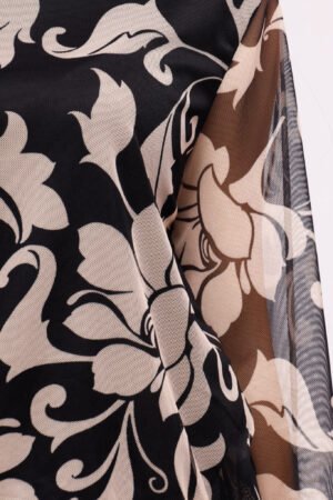 BLUSA fantasia floreale con collo alto e mancihe a sbuffo