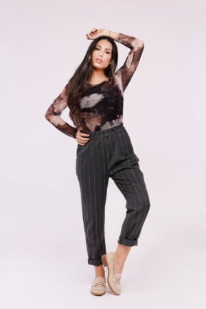 PANTALONE gessato con risvolti alle caviglie taschine laterali ONEWORLD HYBRID