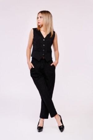 PANTALONE rigato con elastico in vita e risvolti alle caviglie ONEWORLD HYBRID