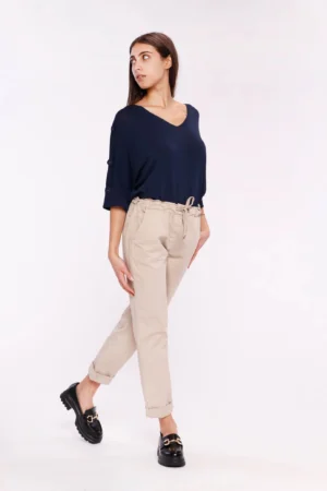 PANTALONI casual con cordino in vita e risvolti ONEWORLD HYBRID