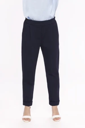 PANTALONE con risvolti alle caviglie tasche laterali ed elastico in vita