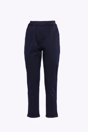 PANTALONE casual con risvolti alle caviglie ed elastico in vita