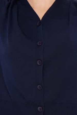 CARDIGAN con parte superiore traforata maniche a tre quarti e scollo a V