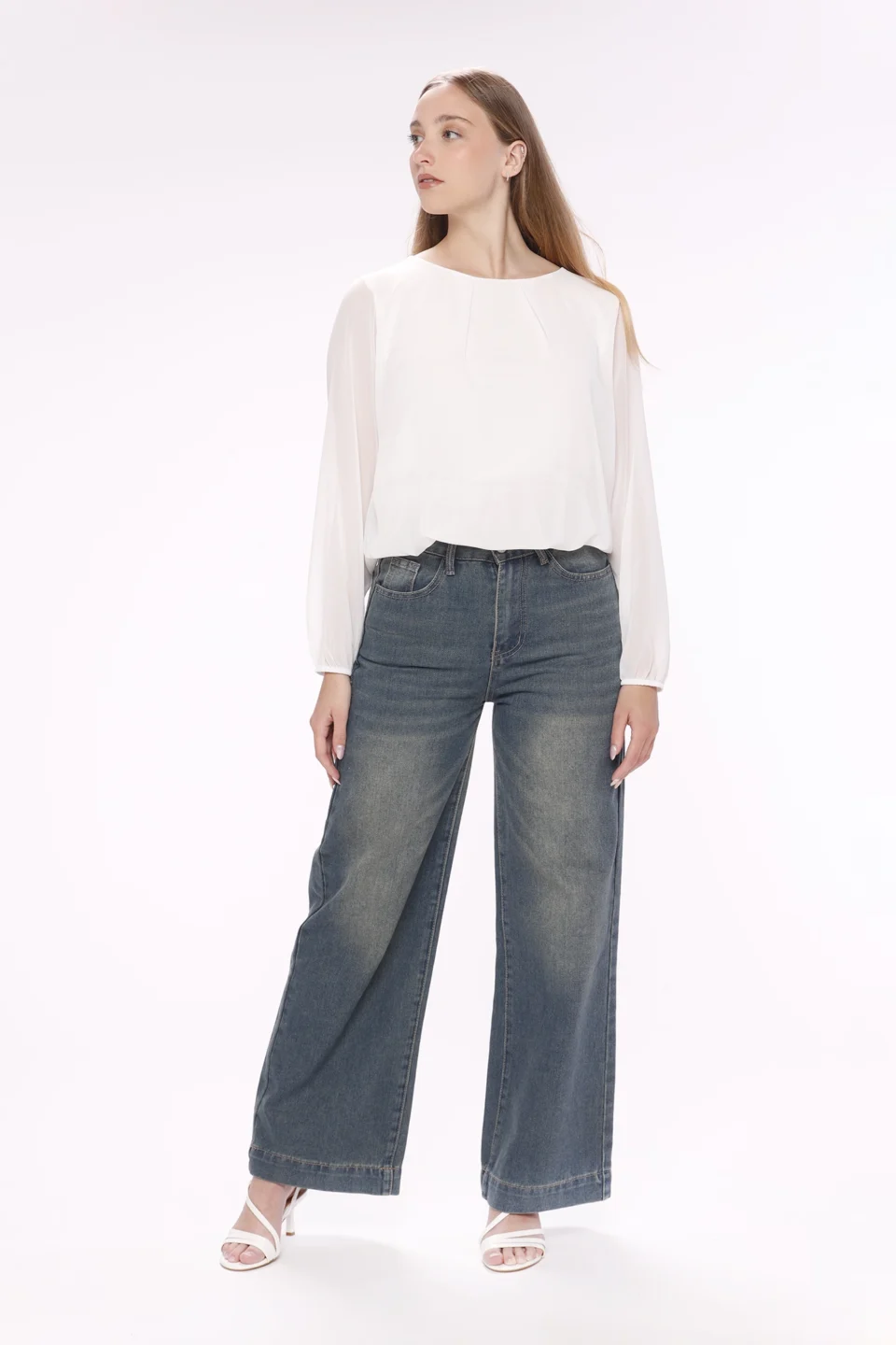 PANTALONI a palazzo con bordi alti e tasche laterali ONEWORLD HYBRID