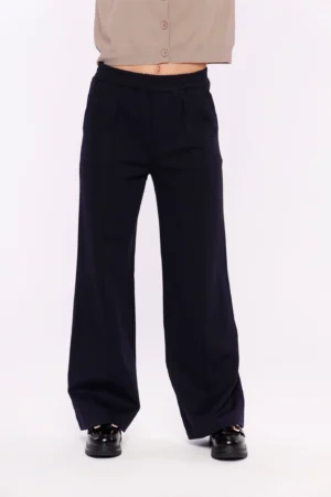 PANTALONI comodo con riga centrale e fascia elastica in vita