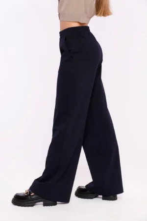 PANTALONI comodo con riga centrale e fascia elastica in vita
