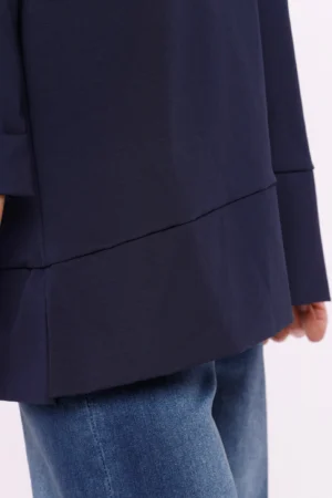 BLUSA Girocollo con manica a tre quarti e spacchetti laterali sul bordo