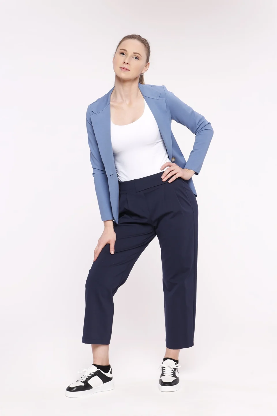 PANTALONI a palazzo con elastico in vita e bottoncini laterali ONEWORLD HYBRID