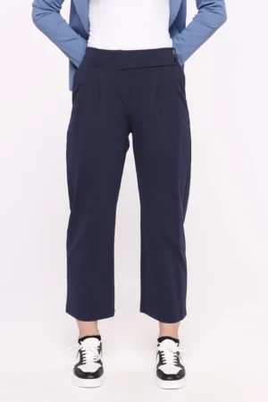 PANTALONI a palazzo con elastico in vita e bottoncini laterali