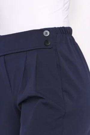 PANTALONI a palazzo con elastico in vita e bottoncini laterali