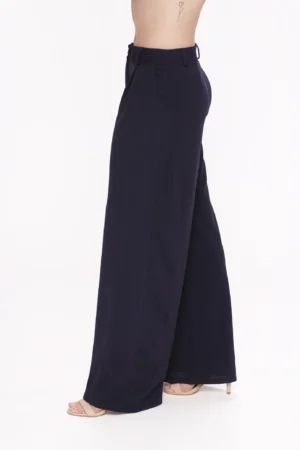 PANTALONE A palazzo con chiusura a un bottone e taschini