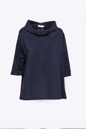 BLUSA Comfort con scollo a barca risvoltato e manica a tre quarti