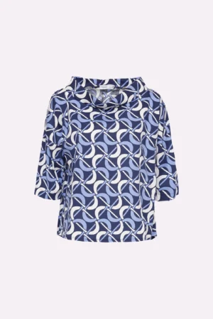 BLUSA Elegante fantasia catene con scollo a barchetta e manica a tre quarti