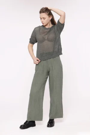 MAGLIA Traforata con scollo a giro e manica a kimono ONEWORLD HYBRID