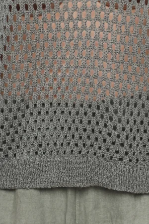 MAGLIA Traforata con scollo a giro e manica a kimono