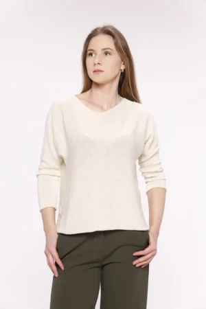 MAGLIA a manica lunga con cuciture esterne e scollo a barchetta