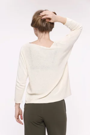 MAGLIA a manica lunga con cuciture esterne e scollo a barchetta