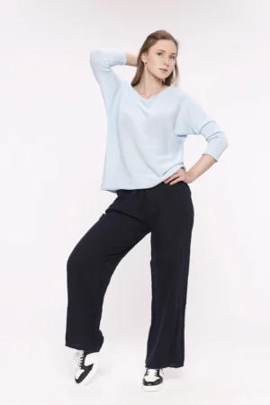 PANTALONE a palazzo in fresco lino con chiusura a elastico ONEWORLD HYBRID
