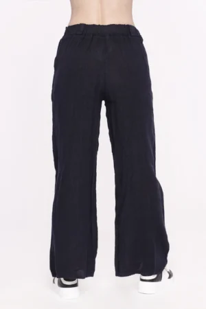 PANTALONE a palazzo in fresco lino con chiusura a elastico