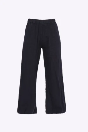 PANTALONE a palazzo in fresco lino con chiusura a elastico