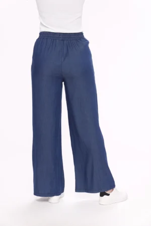 PANTALONE a gamba larga con elastco di chiusura e taschini laterali