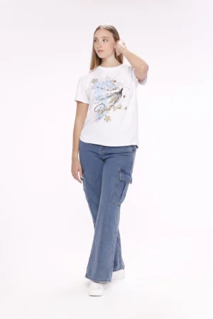 T-SHIRT casual con stampa fantasia a maniche corte ONEWORLD HYBRID