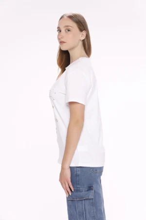 T-SHIRT casual con stampa fantasia a maniche corte