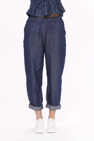 PANTALONE denim in fresco cotone a sigaretta