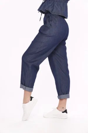 PANTALONE denim in fresco cotone a sigaretta