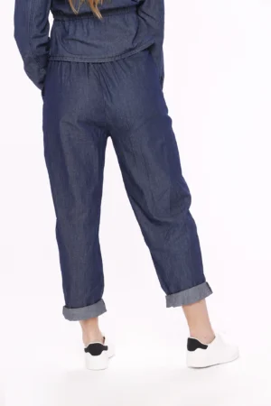 PANTALONE denim in fresco cotone a sigaretta