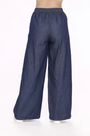PANTALONE denim in fresco cotone a palazzo