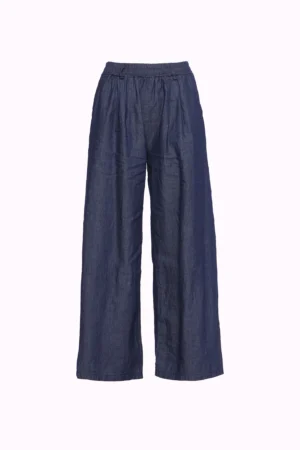 PANTALONE denim in fresco cotone a palazzo