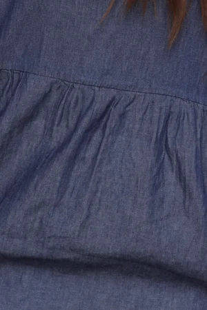 ABITO denim lungo con manica a tre quarti