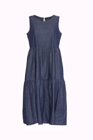 ABITO denim lungo con manica a tre quarti
