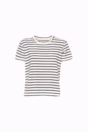 MAGLIA a girocollo con fantasia a righe e manica corta
