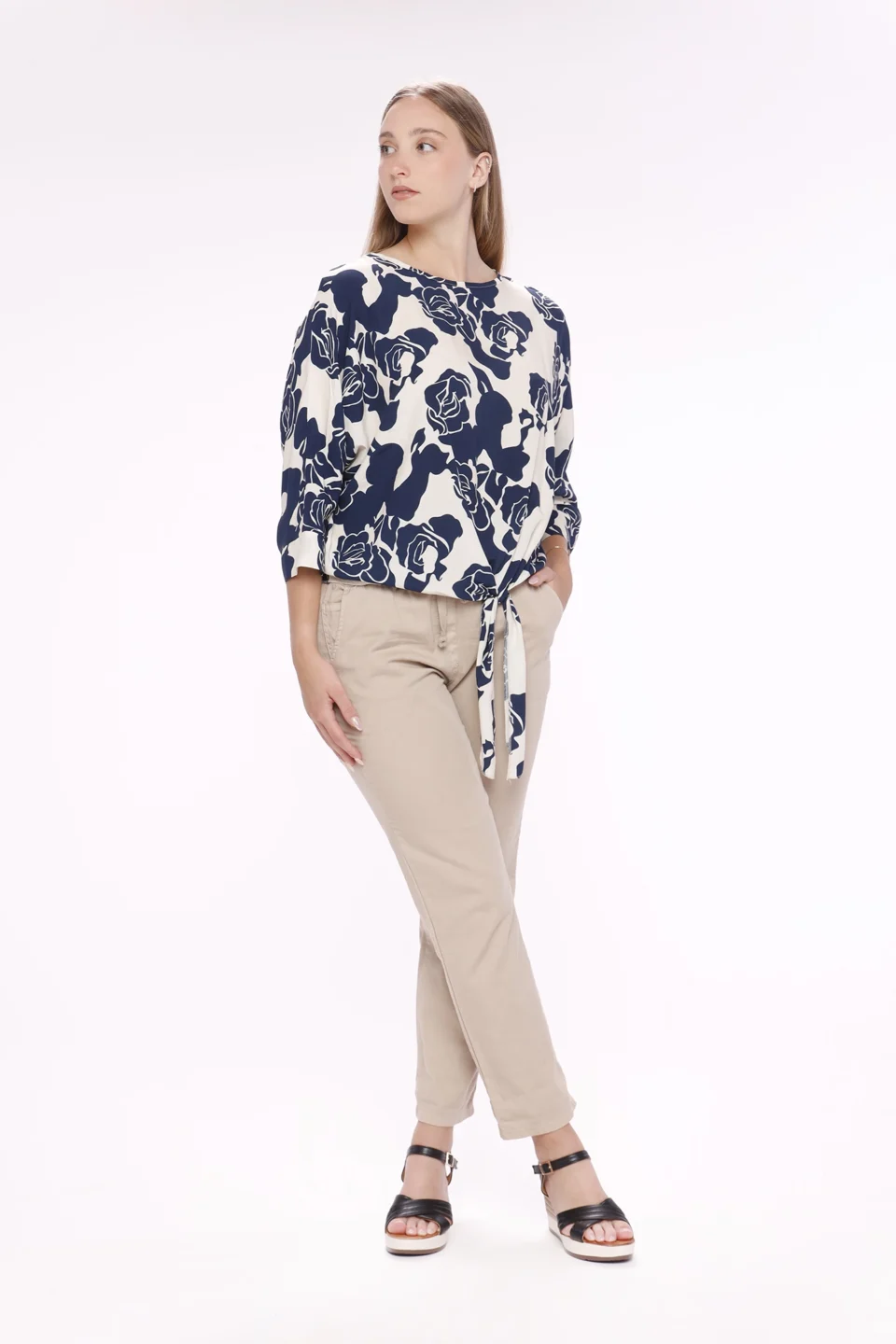 BLUSA a manica lunga con scollo a barchetta e stampa a fiori ONEWORLD HYBRID