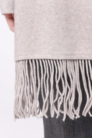 CARDIGAN lungo aperto sul davanti con frange